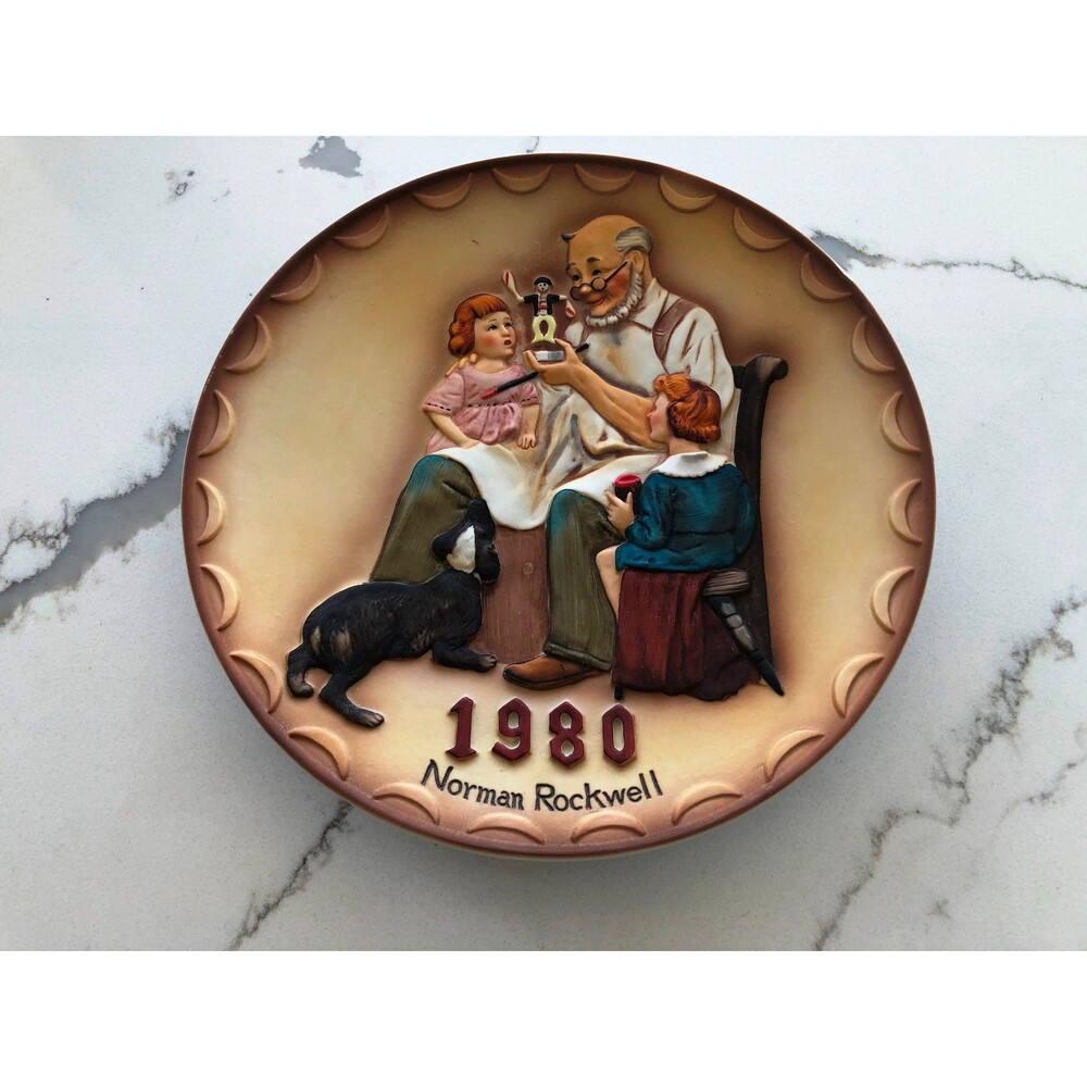 Norman Rockwell “ The Toy Maker” Limited Edition 1980 Collectors  Raised Relief